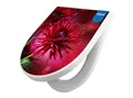 banjado WC-Sitz Premium D-Form mit Absenkautomatik Motiv Rote Dahlien (umweltfreundliches Material, Softclose Absenkautomatik), 45 x 36,4 x 4