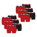 PUMA Herren Boxershorts Unterhosen 521015001 10er Pack, Farbe:786 - Red/Black, Bekleidungsgröße:L