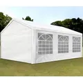 TOOLPORT Partyzelt Pavillon 4x6 m in weiß PE Plane 350 N Wasserdicht UV Schutz Festzelt Gartenzelt - Weiß