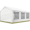 Toolport Partyzelt Pavillon 4x6 M In Weiß Pe Plane 350 N Wasserdicht Uv Schutz Festzelt Gartenzelt