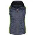 Ladies' Knitted Hybrid Vest Weste im stylischen Materialmix grau/grün, Gr. L