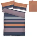 Tom Tailor Home Bettwäsche "Carl in Gr. 135x200 oder 155x220 cm", blau (navy, mauve), B/L: 135cm x 200cm, 1 Stk., 1 Stk., Renforcé, B/L: 80cm x 40cm, 3 Stk.