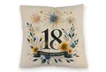 speecheese Dekokissen 18. Geburtstag Kissen mit Leinenoptik mit Spruch Happy Birthday 18