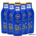 6 x NIVEA SUN Schutz & Pflege Sonnenmilch LSF 50+ Sonnencrem Wasserfest 200ml