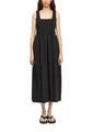 Comma Damen Kleid mit Karree-Ausschnitt – Knöchellang, Materialmix