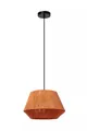 Licht-Erlebnisse Pendelleuchte YULON, ohne Leuchtmittel, Stoff Metall H: max. 154,5 cm D: 30 cm rund Schwarz Terrakotta E27