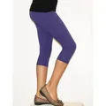 SYS Caprileggings Kinder Mädchen Hose Capri Leggings Leggins 3/4 Knie blickdicht lila 128