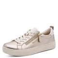 Tamaris Damen Wide Fit Damen Sneaker flach mit Reißverschluss Freizeit, metallic (lt Gold), 39 EU