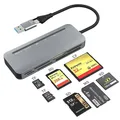 SD Kartenleser USB 3.0 & USB C Dual Stecker Kartenlesegerät - 7 in 2 Highspeed Micro SD Card Reader Multi Memory Karten Adapter für SDXC, SDHC, SD, MMC, RS-MMC, Micro SDXC, Micro SD, Micro SDHC