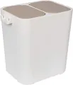 ONVAYA® Mülltrennsystem Ben 18 L | zwei Fächer | Mülleimer Abfalleimer cremeweiß
