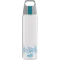 SIGG - Tritan Trinkflasche - Sportflasche Total Clear ONE MyPlanet Aqua - kohlensäurehaltige Getränke - Spülmaschinenfest, Auslaufsicher, Kratzfest - BPA-frei - Sport & Fitness - Blau - 0,75L