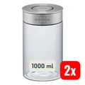 SILBERTHAL Vorratsglas 1000ml Vorratsbehälter Glasbehälter Transparent 2 STÜCK