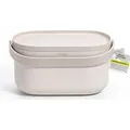 Plastia Biomüll Behälter mit Rahmen und Beuteln, Elfenbein mit Kaffeesatz-Beimischung - Beige
