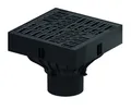 ACO Self Hofablauf XtraPoint Ablauf B125 Schwarz Kunststoffrost DN 100 senkrecht