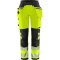 Fristads High Vis Green Handwerker Stretchhose Damen Kl. 2 2664 GSTP 134239 - warnschutz-gelb/schwarz - 36