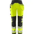 Damen Warnschutz Stretch Handwerkerhose Kl. 2 "2664 GSTP" Green Stiby - R36 - gelb/schwarz