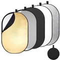 5 in1 Fotografie Licht Reflector 60x90cm Oval Reflektor Fotografie Faltreflek...