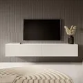 Selsey TV-Lowboard Veldio, Weiß, mit gefräster Front, 175 cm breit - Weiß