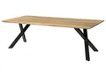 Esstisch Mango 180x90 natur Epoxid schwarz, ausgestellte X-Beine anthrazit matt