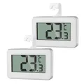 2 Mini Thermometer Digital für Kühlschrank und Gefrierschrank mit Frost Alarm