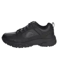 Skechers Oak Canyon Redwick Herren Trainer, Black Leather Synthetic Textile Black Trim, 41 EU