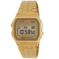Casio Unisex Quartz Armbanduhr, 37.00mm GehäusegröÃŸe mit Gold digital Zifferblatt und Gold Metallarmband Armband A158WETG-9AEF