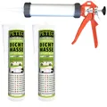 Petec 2x Scheiben- & Karosseriedichtmasse Weiß 310ml + Ausdrückpistole