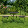 Romantische Gartenmöbel im Vintage-Stil 3-teiliges Bistro-Set aus Metall - Braun
