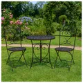 Romantische Gartenmöbel im Vintage-Stil 3-teiliges Bistro-Set aus Metall Sitzgru