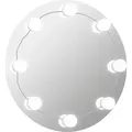 vidaXL Wandspiegel mit LED-Beleuchtung Rund Glas - Silber