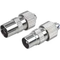 Schwaiger - Koaxial Stecker Set Kst1525 531 Verchromt, 1x Koax Stecker + 1x Koax Buchse Antennen & Koaxkabel