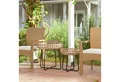 Outsunny Beistelltisch mit X-Beine, verstellbare Fußpads (rund wetterfest Gartentisch, 2-St., 2er Set Balkontisch aus Polyrattan), Ø60,41 cm für Garten, Balkon, Braun