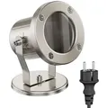 ledscom.de Gartenstrahler MIBU für außen, IP55, Stecker, edelstahl, 1x GU10 max. 15W