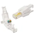 Premium X 10x Netzwerkstecker CAT5e RJ45 Adapter Kupplung für CAT5 und CAT6 Verlegekabel Patchkabel AWG 24, 25 und 26 Innenleiter LAN Stecker Werkzeugfrei Werkzeuglos Stecker