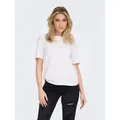 ONLY Kurzarmshirt ONLONLY S/S TEE JRS NOOS regular fit, casual, Single Jersey, Baumwolle, Rundhals weiß L (40)