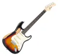 Besondere Relic E-Gitarre im ST-Stil in Sunburst mit 3 Single Coils Pickups
