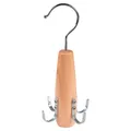 Gürtel- und Accessoireshalter Krawattenhalter Holz mit 4 verchromten Haken H19cm