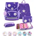 Belmil Comfy Plus Premium Schulranzen Set 5-teilig "Dahlia" - Lila