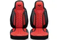 BREMER SITZBEZÜGE Autositzbezug für Dacia Spring Bj ab 2021 (DPL502), Set, 2-tlg., Schonbezüge Sitzbezüge Fahrer und Beifahrer, in Schwarz/Rot