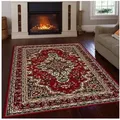 OTTO home Teppich Oriental, Made in Belgium, rechteckig, Höhe: 7 mm, Orient-Optik, mit Bordüre, Teppich, Kurzflor, Weich, Kundenliebling rot 80 cm x 150 cm x 7 mm