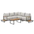 SVITA MALIBU Gartenlounge Set Modulare Outdoor Lounge 25cm Dicke Polster Grau
