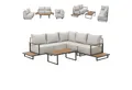 SVITA Gartenlounge-Set MALIBU, (Set), Modulare Lounge, Outdoor Sitzgruppe, Dicke Polster, Grau