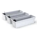 Plastard Blumenkasten Milano 3er Set 60 cm lang Farbe Weiß mit Wasserspeicher und Wasserstandsanzeige Pflanzkasten für Garten und Balkon witterungsbeständig für Innen und Außen