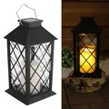 LUMILED Solarlaterne Außen Solar Laternen Draußen LED Glas Laterne Solarleuchte Kerze Flammeneffekte Kerzenlaterne IP44 Vintage schwarz Hängend Dekorative Außenleuchte Gartenlampe 1 Stück