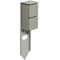 ledscom.de Garten Steckdosensäule PIWI mit Erdspieß für außen, IP44, 2-fach, Edelstahl, edelstahl, eckig, 30 cm