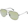 Maui Jim MJ0674S Herren-Sonnenbrille Vollrand Pilot Metall-Gestell, silber