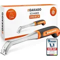 Gakago Kraft-Schaber Hochwertige Dreieck-Ziehklinge aus langlebigen Wolframcarbid - Ergonomisch & rutschfester Universalschaber für Holz, Metall B...