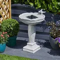 Smart Garden Gefiederte Freunde Brunnen - Weiß (1170006) - Solarbetriebenes Vogelbad mit beeindruckendem gealtertem Stein-Finish, einfache Installation
