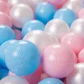 KiddyMoon 1200 ∅ 6Cm Kinder Bälle Für Bällebad Spielbälle Baby Plastikbälle Made In EU, Baby Blau/Puderrosa/Perle