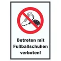 HB-Druck Hinweisschild Betreten mit Fussballschuhen verboten! Schild, wetterfest, stabil, UV-beständig, kratzfest DIN-A4 210x297mm